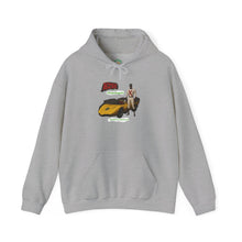 Load image into Gallery viewer, Racer Graphic Hoodie – Yellow Sports Car with Driver 'Speed Racer' Design