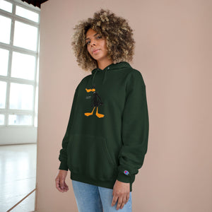 Champion Hoodie - Genius Duck Damn Skippy Design