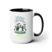 Load image into Gallery viewer, Two-Tone Holiday Coffee Mugs, 15oz an excellent gift item
