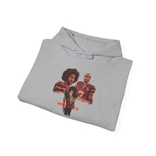 Load image into Gallery viewer, Vintage Portrait Hoodie – Retro Trio Graphic Pullover
