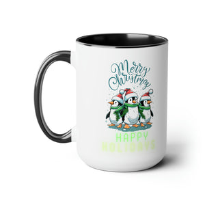 Two-Tone Holiday Coffee Mugs, 15oz an excellent gift item