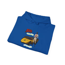 Load image into Gallery viewer, Racer Graphic Hoodie – Yellow Sports Car with Driver 'Speed Racer' Design
