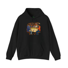 Load image into Gallery viewer, Keep Life Simple Hoodie — Retro Reggae Graphic Sweatshirt with Friends Dinner Illustration
