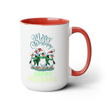 Load image into Gallery viewer, Two-Tone Holiday Coffee Mugs, 15oz an excellent gift item
