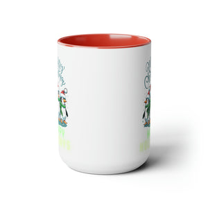 Two-Tone Holiday Coffee Mugs, 15oz an excellent gift item