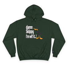 Load image into Gallery viewer, Champion Hoodie - Genius Duck Damn Skippy Design
