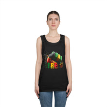 Load image into Gallery viewer, Reggae Freedom Tank Top — Rasta Colors &amp; Afro Pride Graphic
