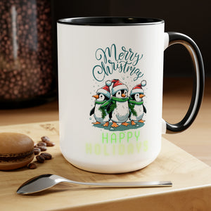 Two-Tone Holiday Coffee Mugs, 15oz an excellent gift item